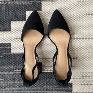 Black Suede Pointed Toe Heels